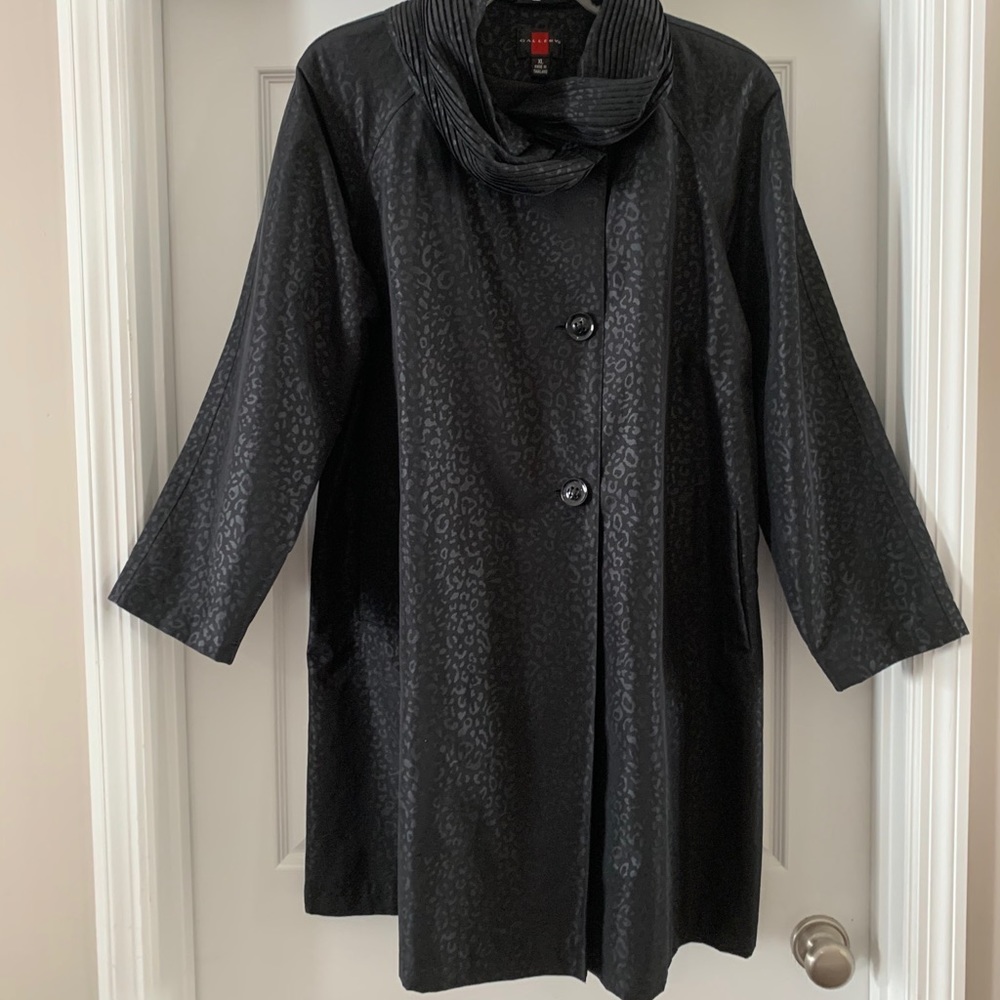Black Cheetah Print Rain Slicker